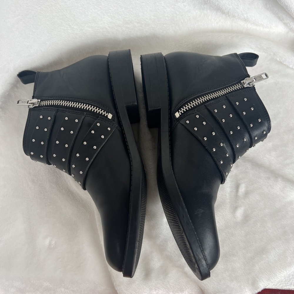 H&M Divided Black Studded Triple Buckle Ankle Boots Wm 5.5 EUR 36 EUC‎ Punk Moto - Picture 10 of 13